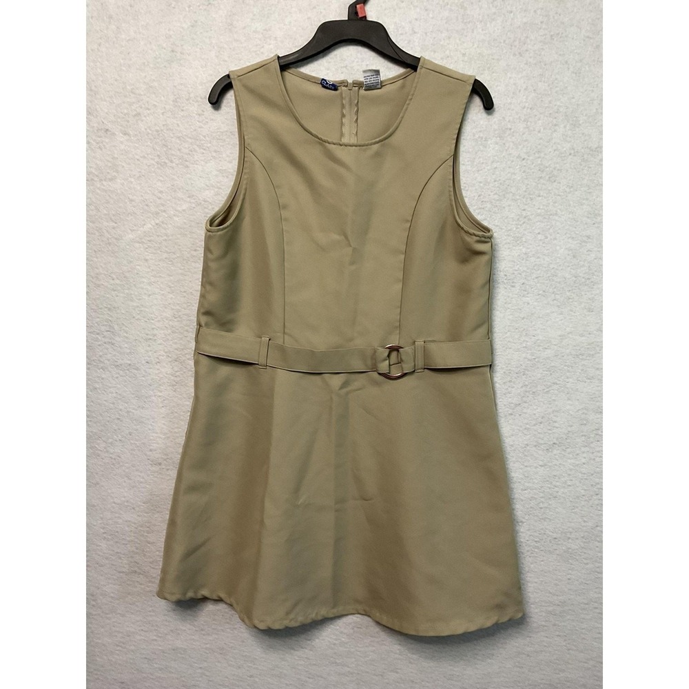 @Class Dress‎ Girls Size 20 Tan Sleeveless Belted School Uniform Office Wear